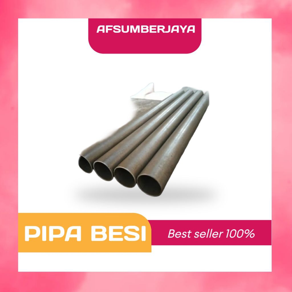 Pipa besi diameter 10mm tebal 2mm x 1000mm