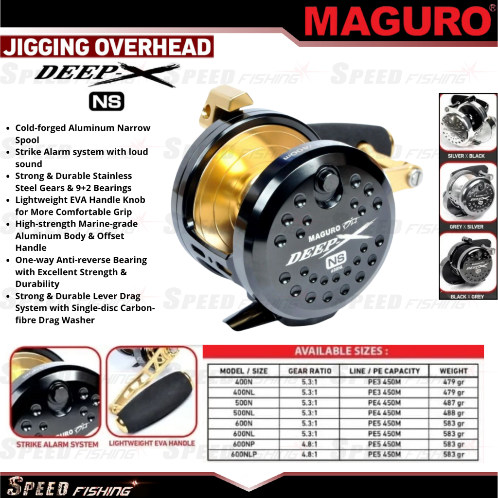 Reel Maguro Deep X NS 400 500 600 Overhead