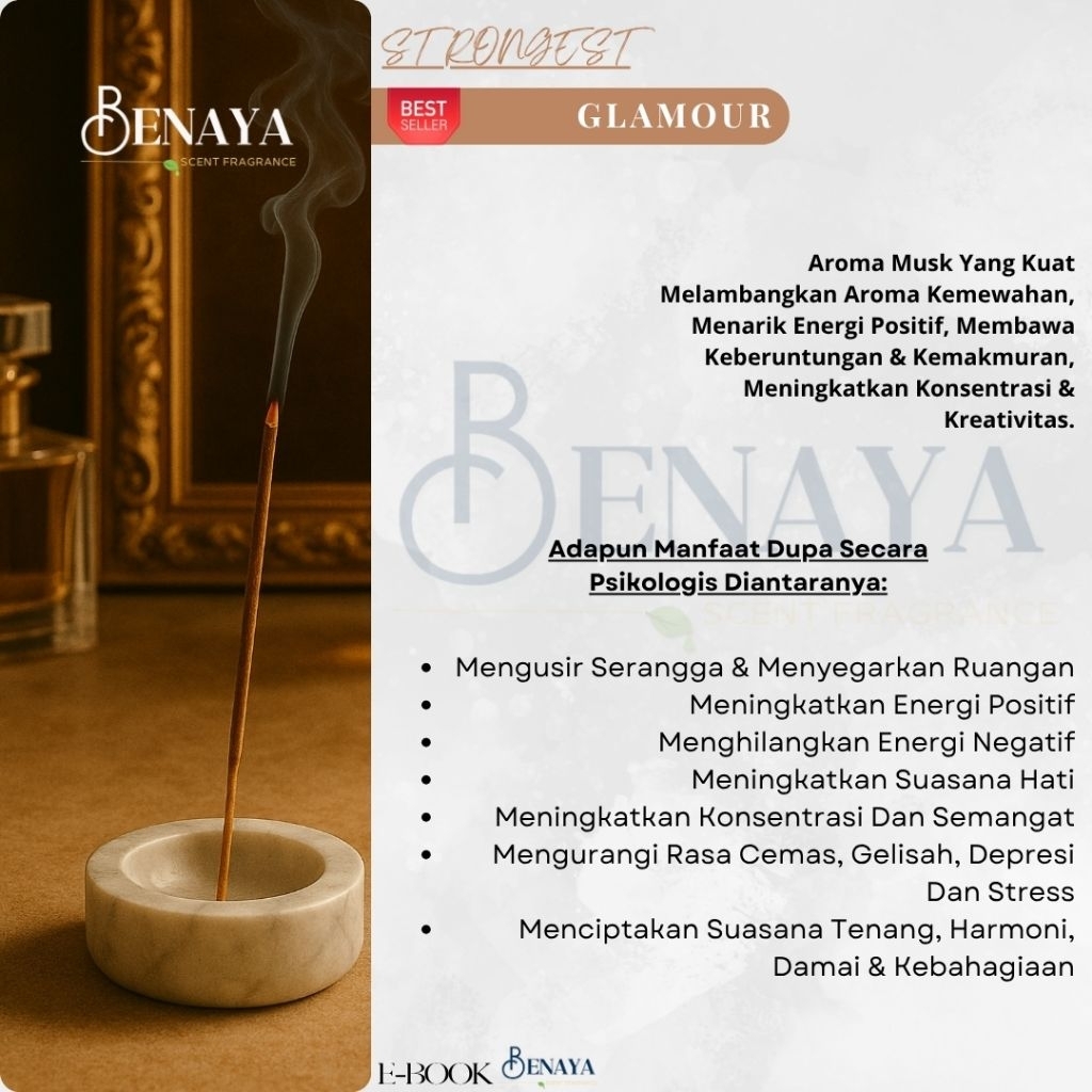 BENAYA Incense Stick AROMATERAPI BAKAR GLAMOUR DUPA HIO WANGI PREMIUM