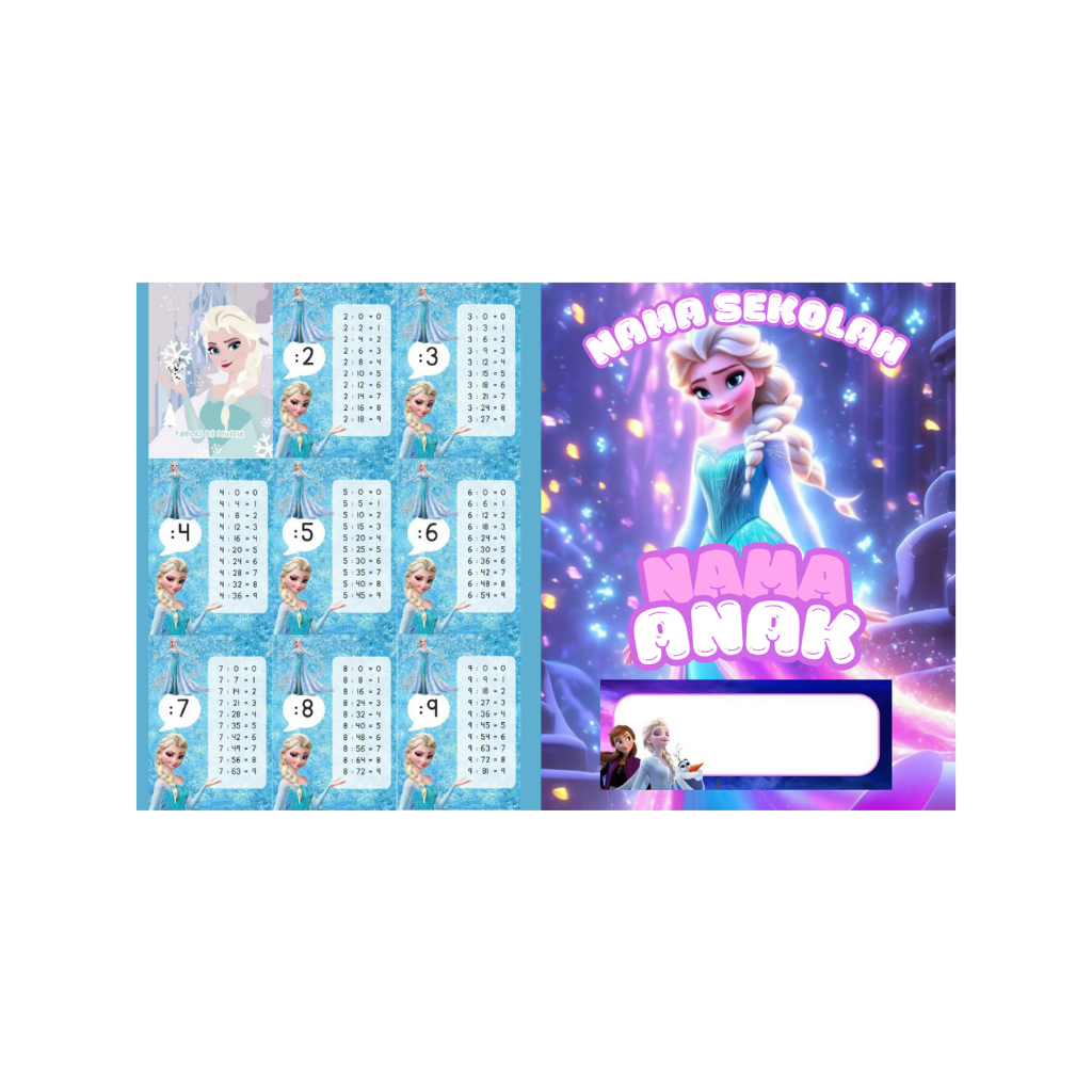 

BUKU TULIS CUSTOM FROZEN ELSA BISA TAMBAH NAMA ANAK DAN SEKOLAH