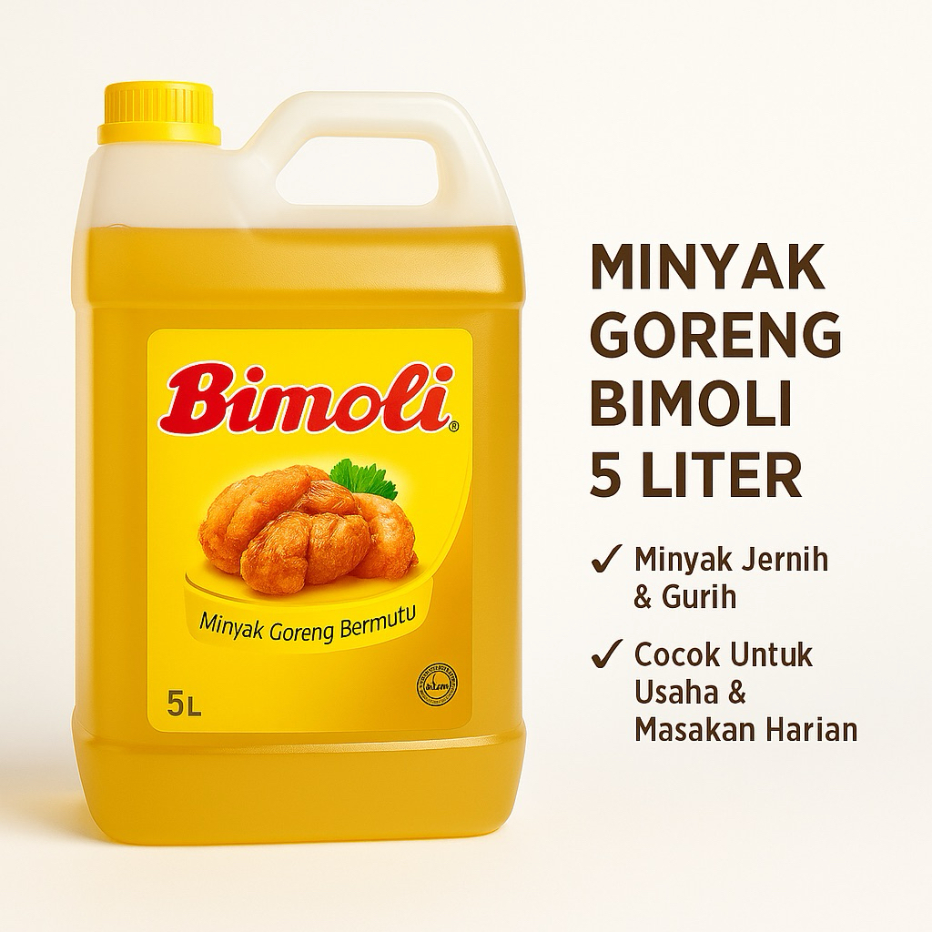 

Minyak Goreng Bimoli 5L | Kemasan Jerry Can | Cocok Untuk Usaha & Masakan Harian