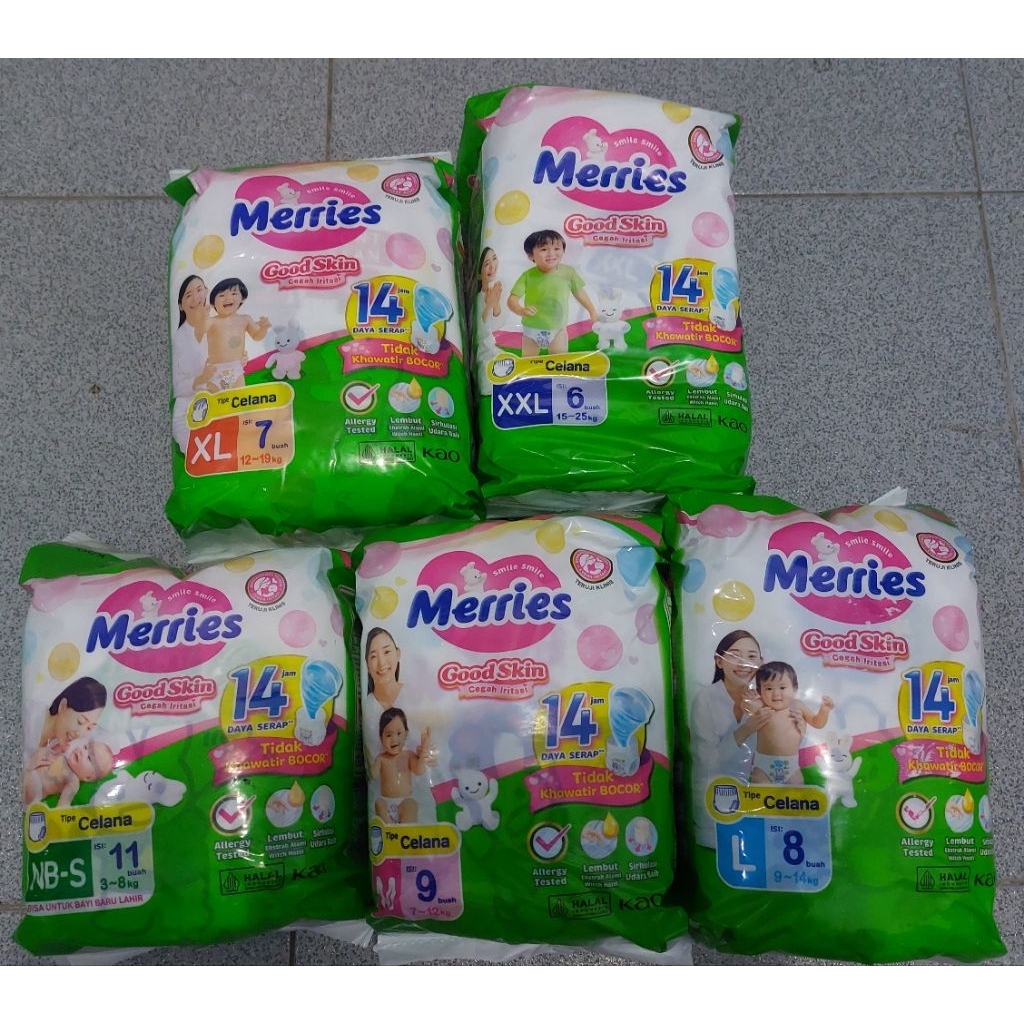 Pampers Merries NB-S s/d XXL