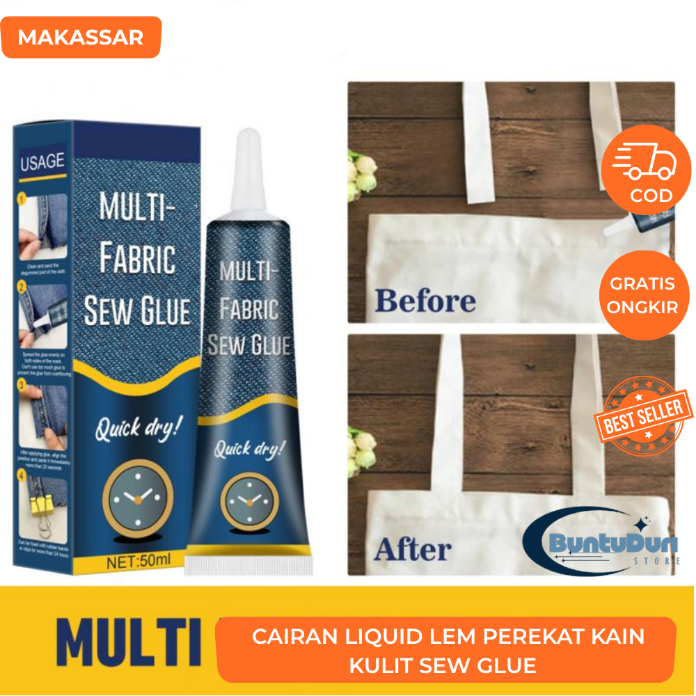 Cairan Liquid Lem Perekat Kain Kulit Sew Glue