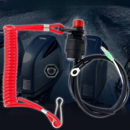 Engine Stop Switch Assy Untuk Stop Kunci Mesin Kapal Laut Perahu Speedboat Jetski