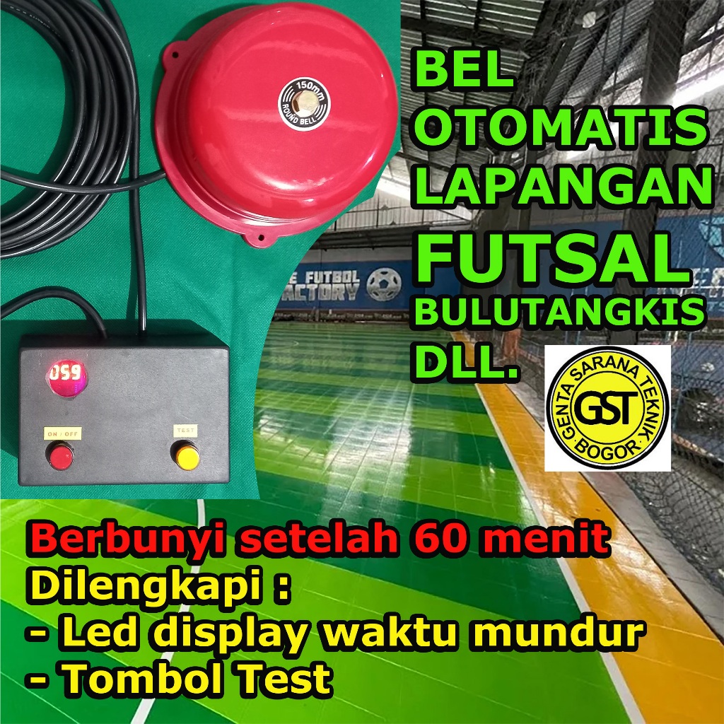 Bel Sirine Sirene Timer Countdown Otomatis Untuk Lapangan Futsal GOR Badminton Bulutangkis dll
