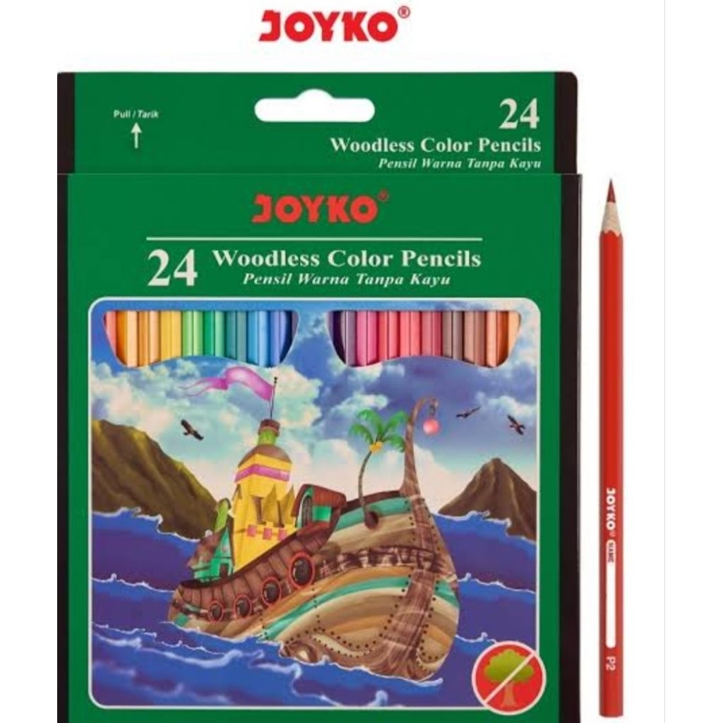 

Jual pensil warna Joyko cp-103 12 warna Panjang dan Joyko cp-104 woodles 24 warna Panjang