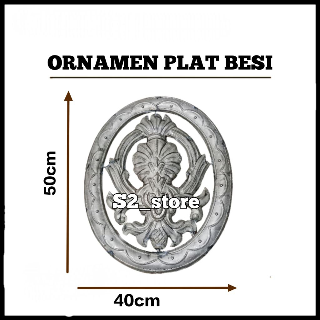 Ornamen Aksesoris Pagar Besi Klasik Ukuran 50x40cm Hiasan Pagar Besi Mewah