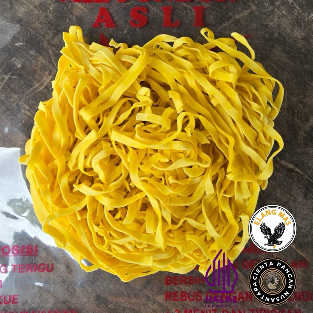 

Mie Kuning Kering Pipih/Lebar 1kg Cap Elang Mas