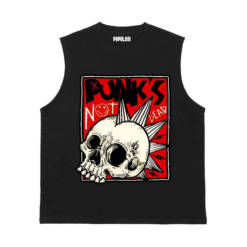 Cavenza Singlet Lekbong Pria - Punk Not Dead Tkrk | Tanktop Unisex Lekbong