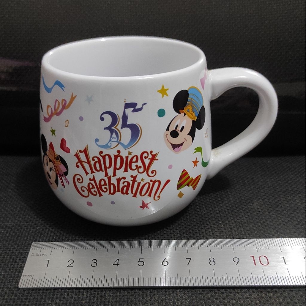Mug Gelas Keramik Tokyo Disneyland 35th Anniversary Original Jepang