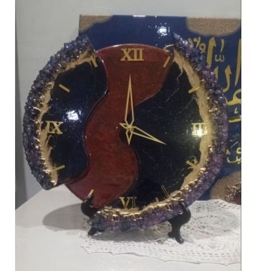Jam Dinding Meja Resin Art / Resin Wall Table Clock