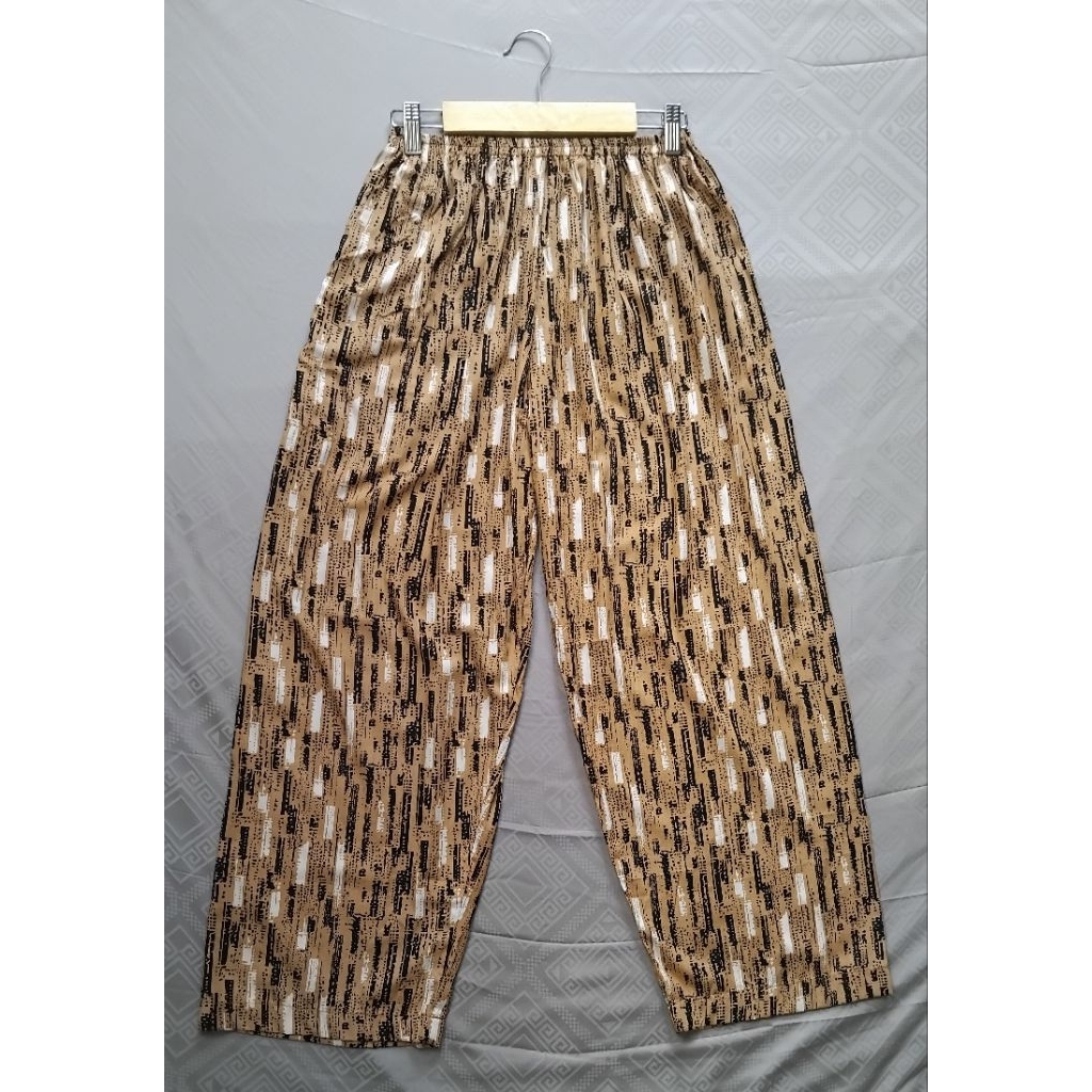 Celana Kulot Panjang Wanita Rayon Premium Motif Abstrak Kayu 2