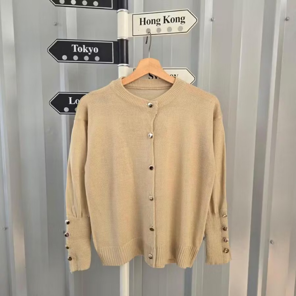 Karny Collection - Rajut Basic Knit Cardigan Rajut Lengan Panjang Wanita Cardy Premium Sweater Rajut