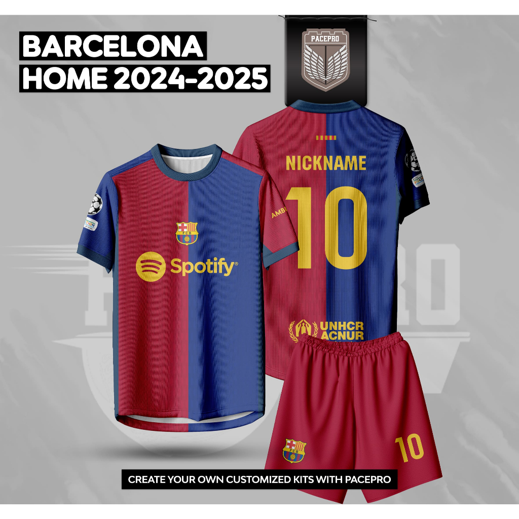Jersey Sepak Bola BARCELONA HOME 2024-2025 Free Custom Nama dan Nomor