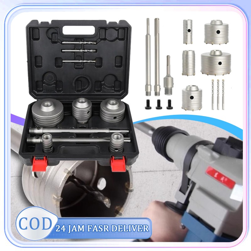 Hole Saw Beton Set Mata Bor Lubang Tembok Pelubang Tembok Beton Lubang Tembok Beton Hole