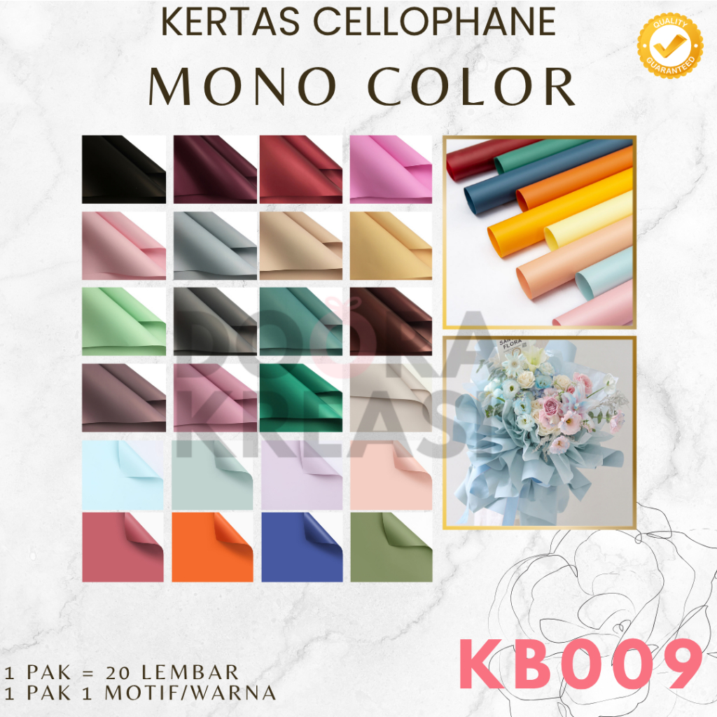 

Kertas Cellophane Buket Bunga Mono Color [ECER]