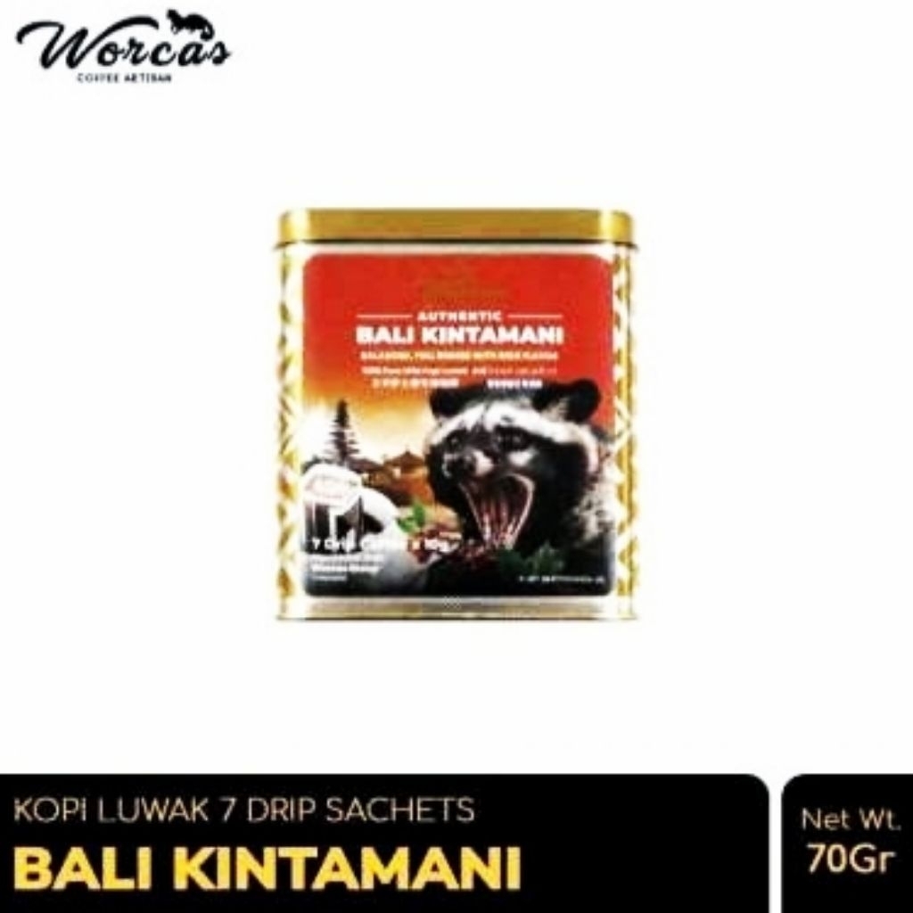 

WORCAS Kopi Luwak Bali Kintamani Drip Filter 70gr Tin Can