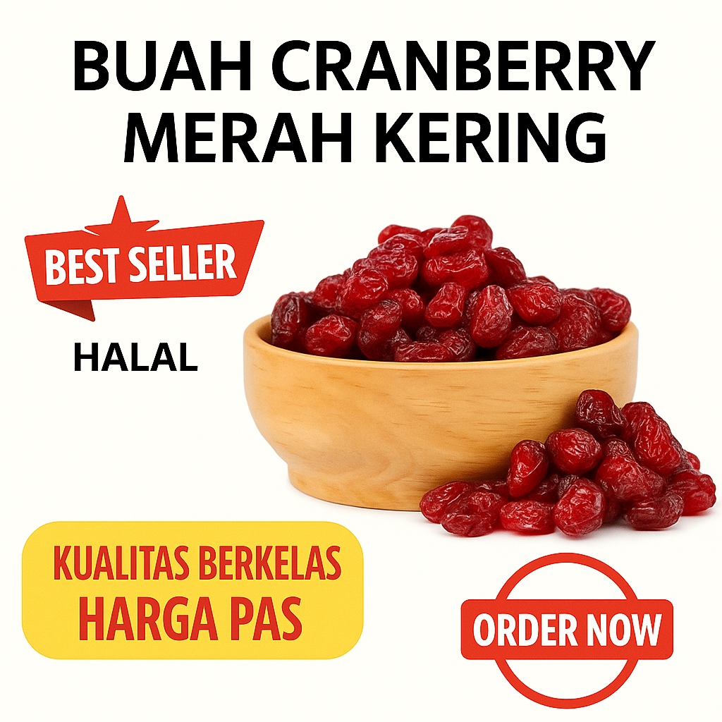 

BUAH CRANBERRY MERAH KERING 250 GR RED DRIED CRANBERRIES