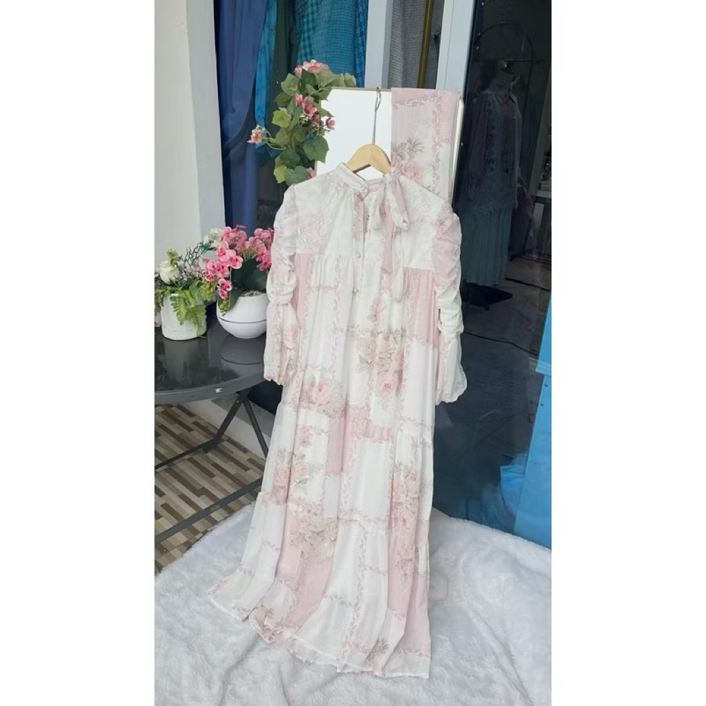 Gamis Meijiwang - Gamis Ceruty Premium Warna white