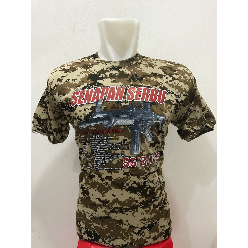 Kaos Loreng Senapan Serbu - Kaos Loreng Digital Gurun - Kaos Gurun Camo - Kaos Loreng Camo Senapan S