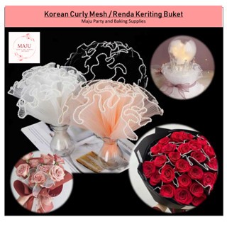

(28 cm x 5 yard) Korean Curly Mesh/Renda Keriting Buket/Mermaid Wrap