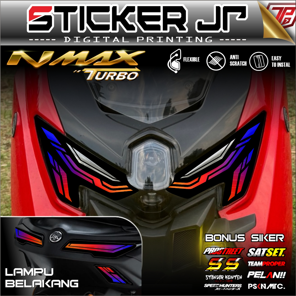 Stiker Variasi Lampu Depan Nmax Neo Turbo Transparan Sticker Lampu Depan Belakang Nmax Turbo SJP 02