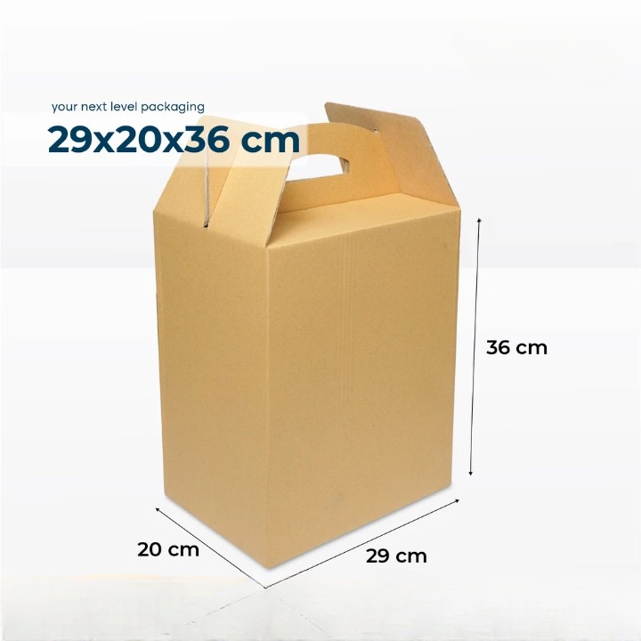 

5 Pcs Box Jinjing Ukuran 29x20x36cm Kardus Tenteng Kemasan Sembako B Flute Coklat Polos