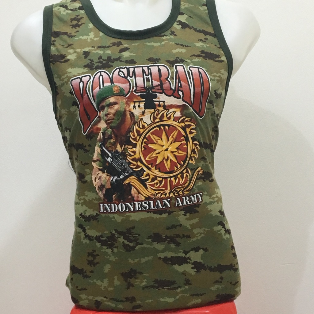 Singlet Kostrad Linud - Singlet Loreng Kostrad - Kaos Dalaman Kostrad - Tanktop Loreng