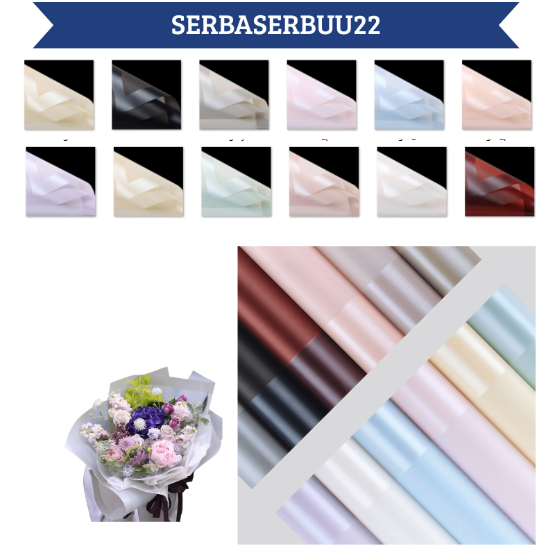 

Isi 20 LEMBAR Kertas Buket Bunga Waterproof Big Line Color Cellophane Flower Wrapping KB104 SS22