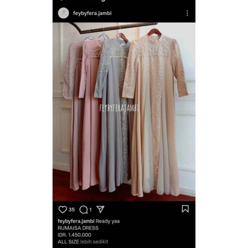 preloved rumaisa dress brand feybyfera