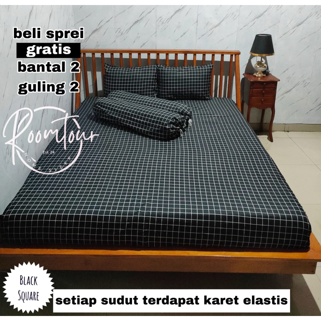 sprei kotak estetik set 160x200 dan 180x200 / sprei kotak aestetic / sprei motif kotak / spreidouble
