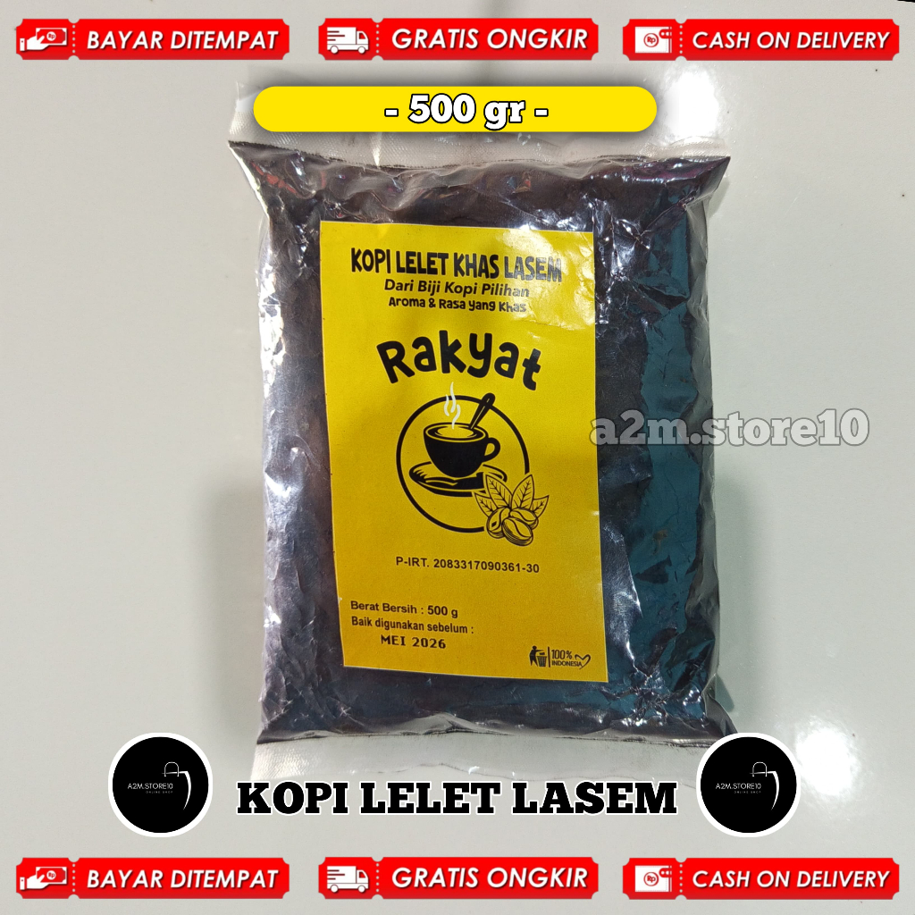

500 GRAM | HARGA PROMO KOPI LELET LASEM REMBANG TERMURAH TERLARIS | KOPI BUBUK HITAM ROBUSTA COFFE