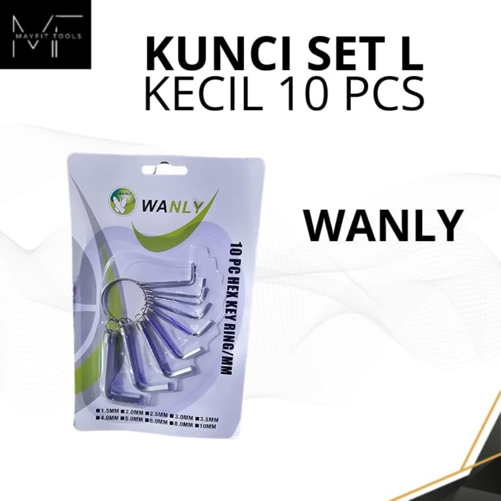 Set Kunci L 10 pcs / Kunci L Set 10 pcs Kecil WANLY