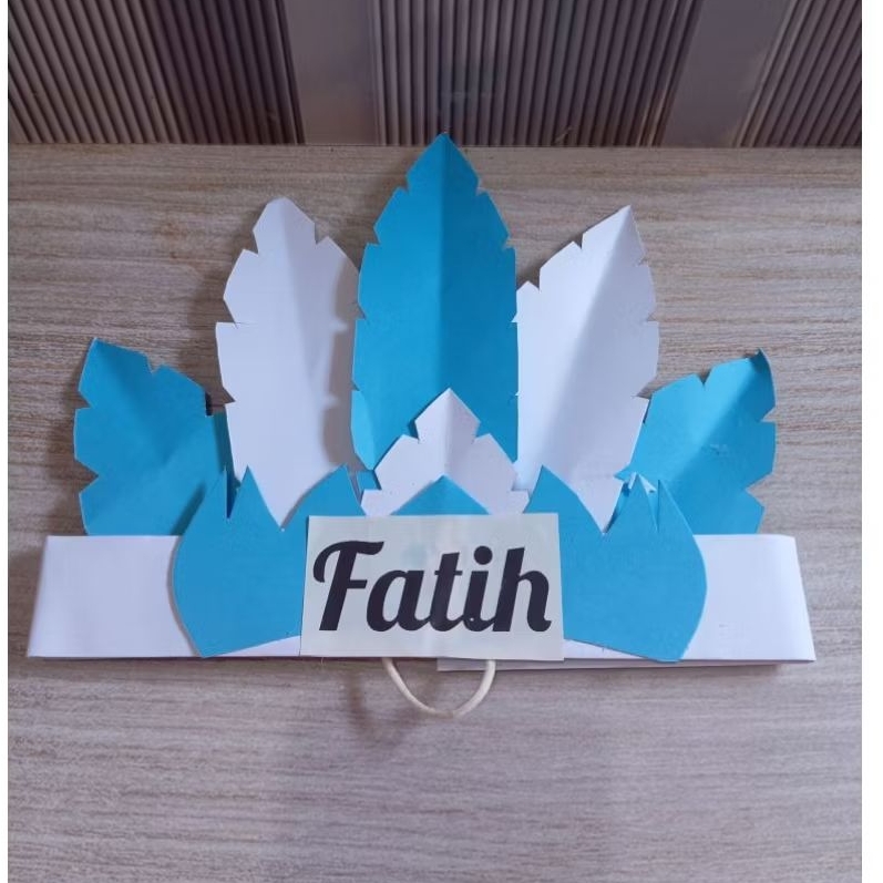 

stiker custom nama mahkota kertas/Hiasan kepala