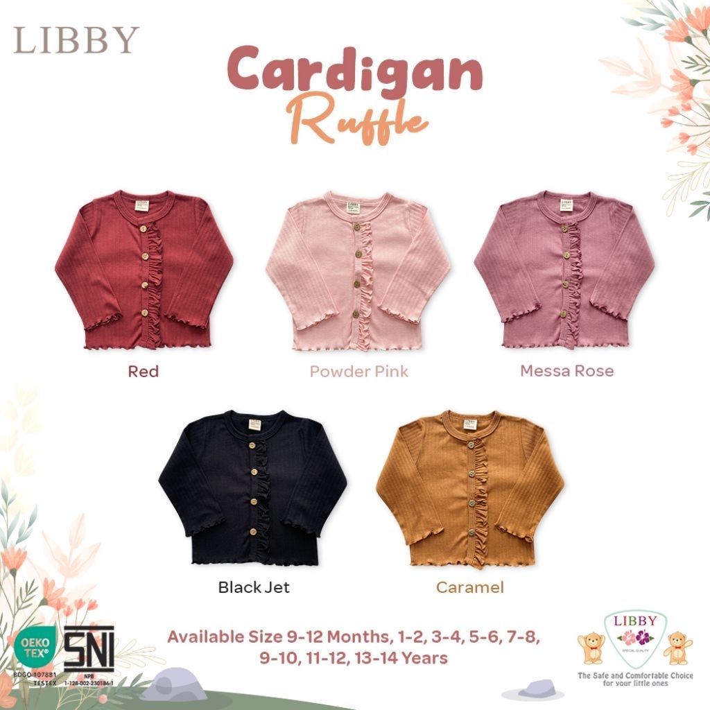 Libby Cardigan Ruffle - Cardigan Anak Perempuan Model Ruffle