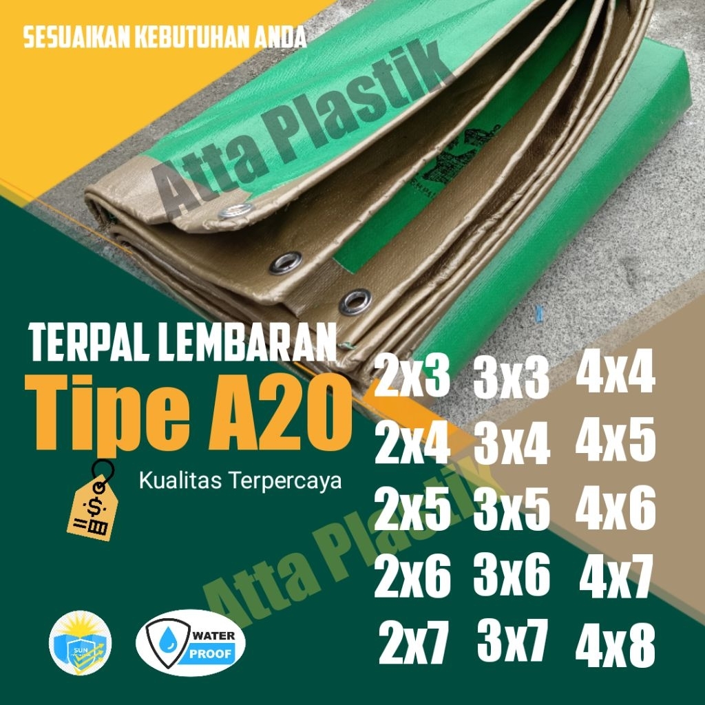 Terpal A20 Army Gold Super Tebal Terpal Tutup Truk Terpal Tahan Panas Hujan Ready Ukuran 2x3, 3x4, 4
