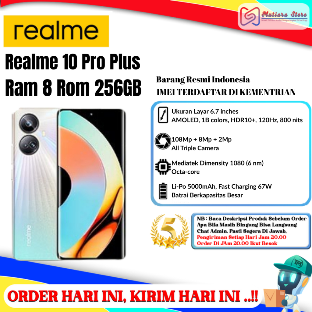 Realme 10 Pro Plus 5G Ram 4GB | 8GB | 12GB Rom 128GB | 256GB