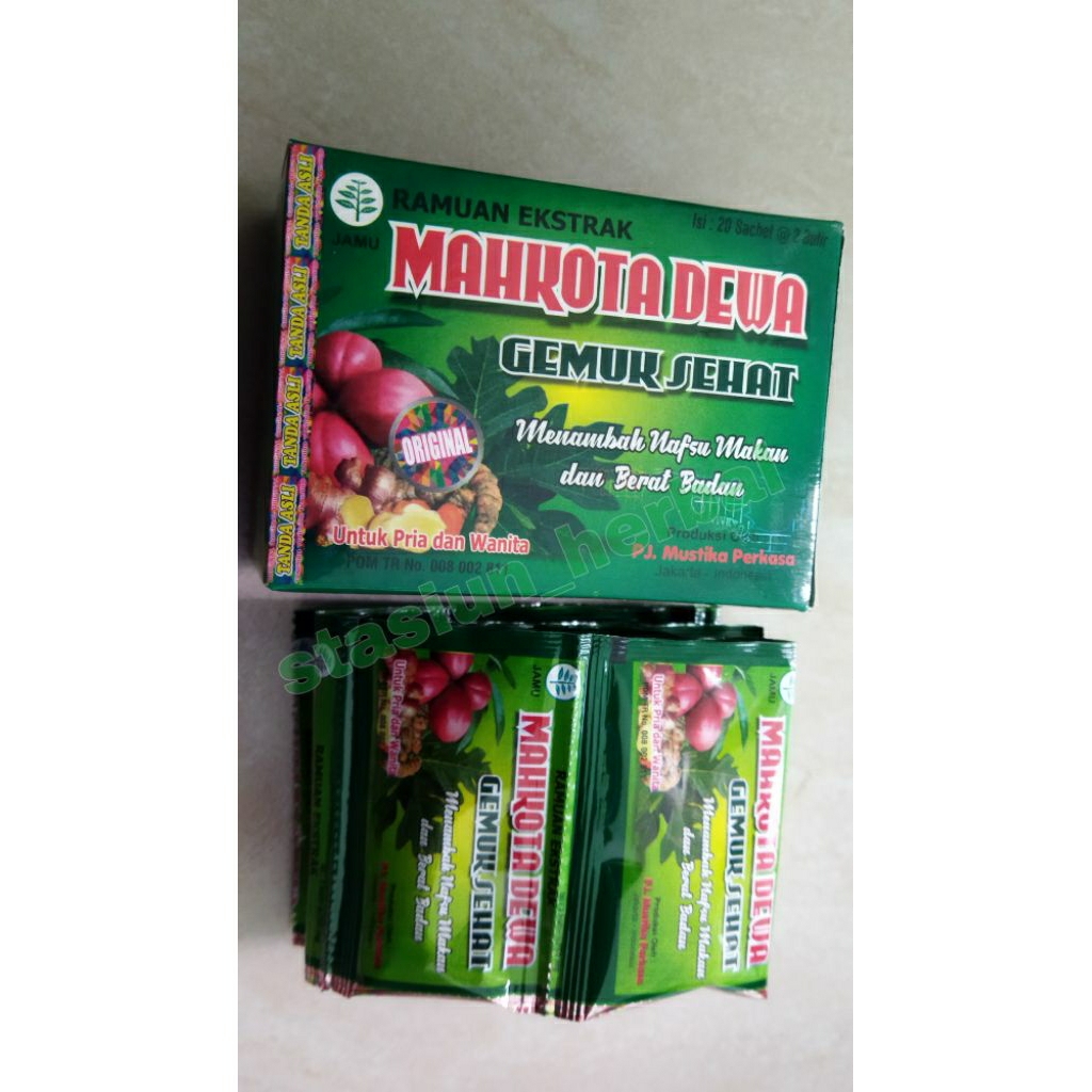 GROSIR PENGGEMUK BADAN MAHKOTA DEWA GEMUK SEHAT DIJAMIN ORIGINAL 100% // ISI 20SACHET