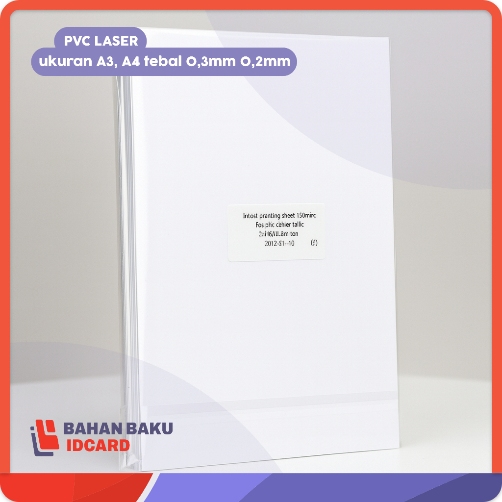 

PVC LASER / Kertas Pvc Laser Digital Sheets bahan idcard pres oven laser ukuran A3 tebal 0,3mm 0,2mm