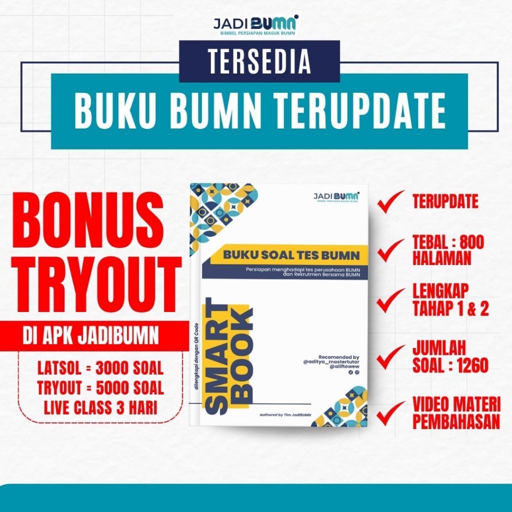 

BUKU SOAL TES BUMN TERUPDATE - SMARTBOOK RBB BUMN