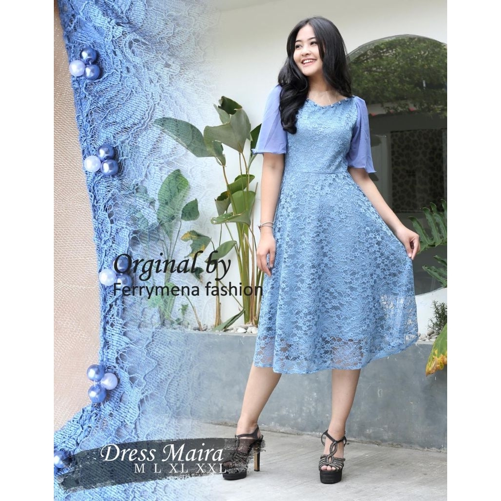Dress Brukat Mix Ceruty Dan Payet Jahit Tangan