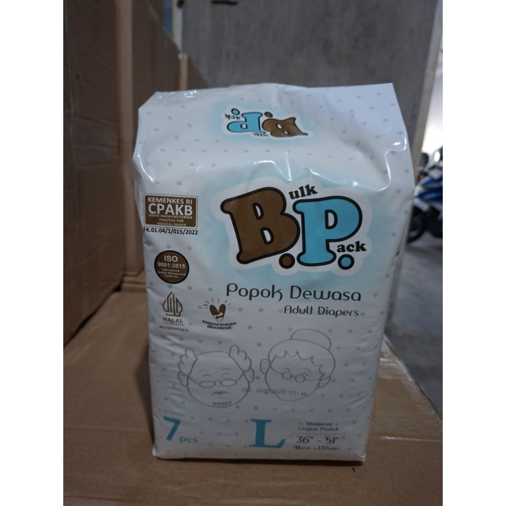 POPOK DEWASA BP Diapers Adult Popok Dewasa BP model Perekat Adult Diapers ukuran L isi 7
