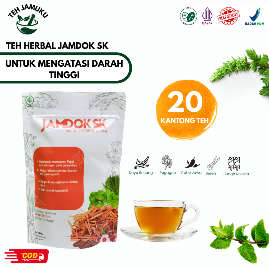 

Obat Darah Tinggi Herbal – Teh Celup Jamdok SK 20 Kantong BPOM Halal