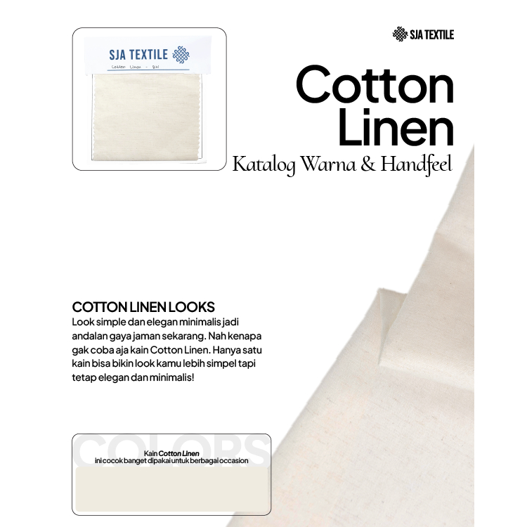 Katalog Cotton Linen by SJA Textile - Catalogue Kain Cotton Linen Katalog Kain Cotton Lembut Flowy C