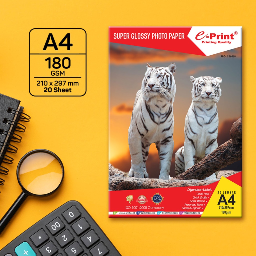 

Kertas Foto e-Print Glossy Paper A4 (Alumunium Pack) 180 gsm