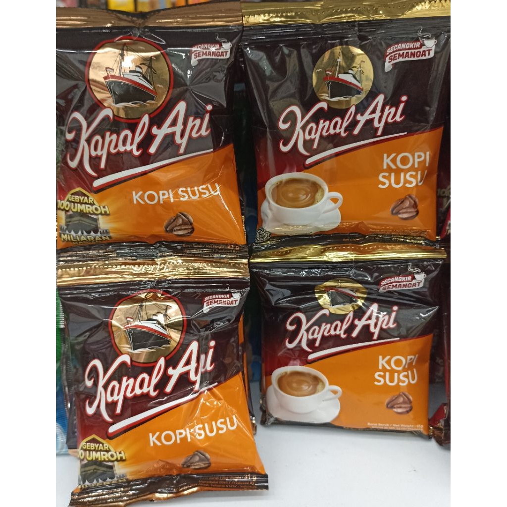

Kapal Api Kopi Susu 31 gram (1 renceng isi 10 pcs)