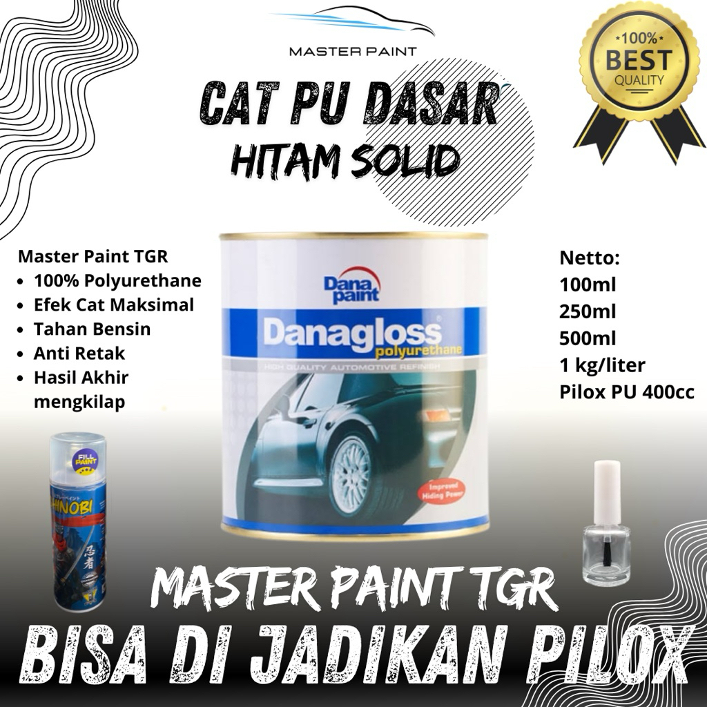 Pilox Cat Hitam PU | Cat Dasaran Warna hitam solid