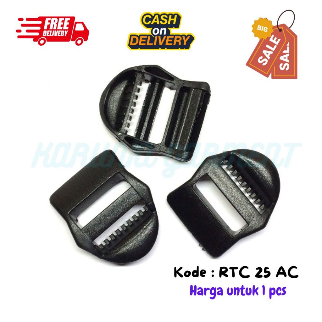 RING TANGGA GESPER TALI WEBBING TAS RANSEL 2.5 CM BUCKLE PLASTIK ASETAL RTC 25 AC SATUAN