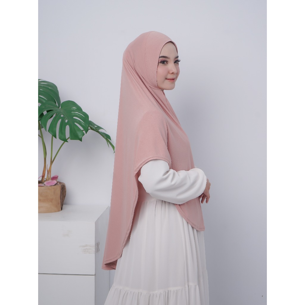 bergo jumbo syari non ped premium jersy nayaman cantik bahan  bergi jumbo  muslim syari hijab bergo