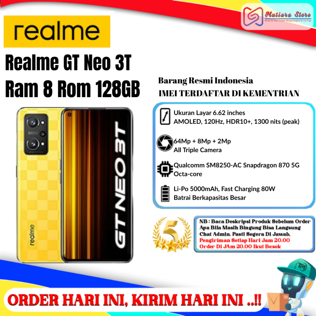 Realme GT Neo 3T 5G Ram 8 Rom 128GB